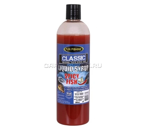 Высокоатрактивный сироп Fun Fishing Classic Liquid Syrup Spicy Fish 500ml пряная рыба