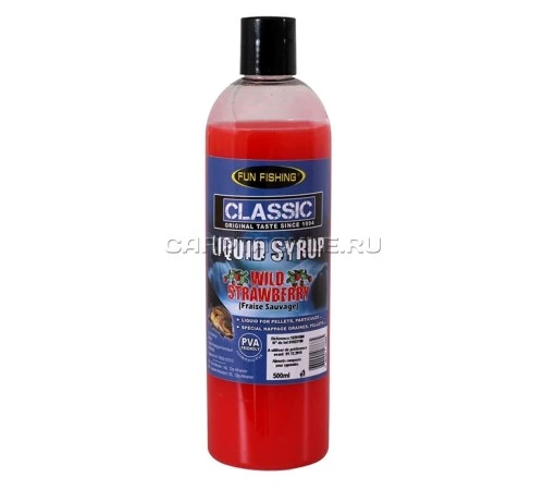 Высокоатрактивный ликвид Fun Fishing Classic Liquid Syrup Fraise Sauvage 500ml Лесная клубника