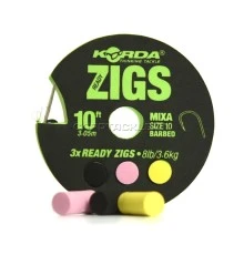 Набор готовых поводков для ловли на zig-rig Korda Ready Zigs 3.60m