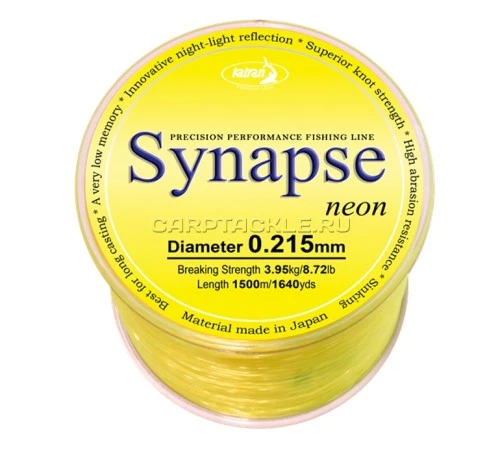 Леска Katran Synapse Neon 1500м 3,95кг/0,215мм Желтая