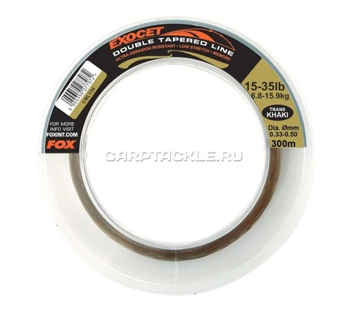 Леска монофильная c конусным шок-лидером Fox Exocet® Double Tapered Trans Khaki 