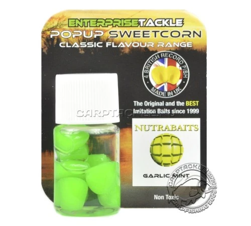 Искусственная плавающая насадка Enterprise Tackle Pop Up Sweetcorn NUTRABAITS GARLIC MINT Чеснок с ментолом