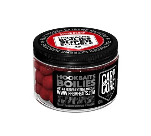 Бойлы растворимые FFEM Super Soluble Boilies Strawberry 13mm 100ГР