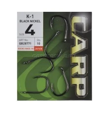 Крючки карповые черный никель Hayabusa K-1 Black Nickel