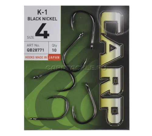 Крючки карповые черный никель Hayabusa K-1 Black Nickel