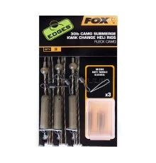 Набор готовых монтажей вертолет Fox Edges Submerge Camo Leader Heli Rigs Kwik Change Camo 40lb