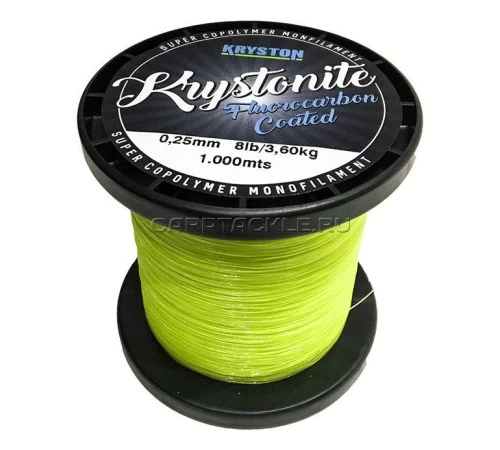 Леска монофильная кислотно желтого цвета Kryston Krystonite Super Mono Fluorocarbon