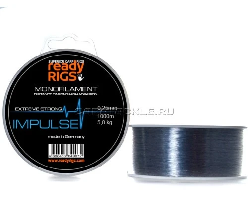 Леска прозрачная 0,30 1000м Ready Rigs IMPULSE Fluorocarbon L-Grey